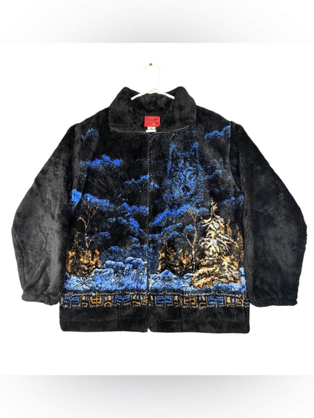 Black Mountain Mystic Wolf Ultra Plush Fleece Wolves Jacket M